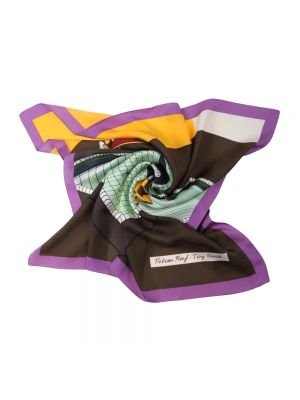 Bufanda de seda con estampado Tory Burch violeta
