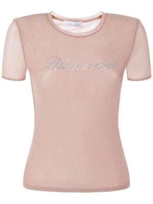 Camiseta de algodón de tela jersey Blumarine rosa