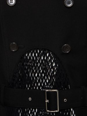 Manteau en laine en mohair Noir Kei Ninomiya noir