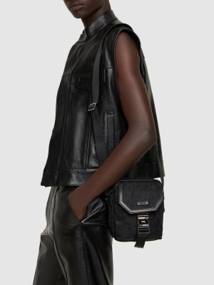 Crossbody torbica iz najlona Versace črna