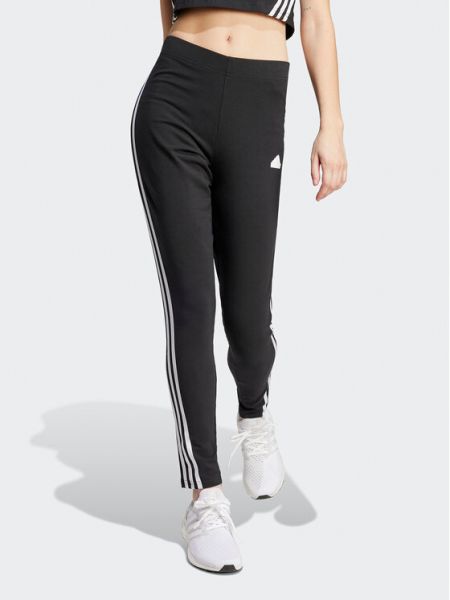 Csíkos slim fit leggings Adidas fekete