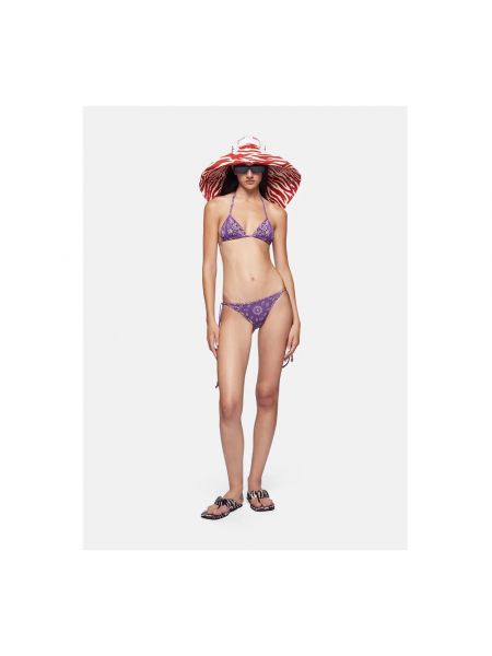 Bikini z nadrukiem The Attico fioletowy