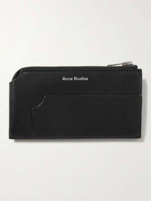 Кожаный кошелек на молнии Acne Studios черный