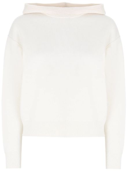 Шерстяной свитер с капюшоном And The Brand белый