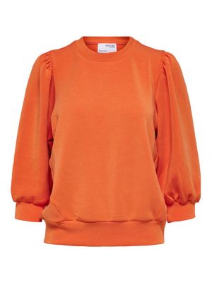 Relaxed fit džemperis Selected Femme oranžinė