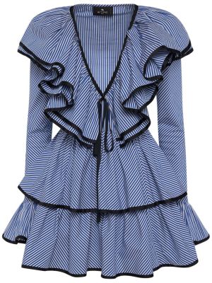 Minikleid mit rüschen Etro blau