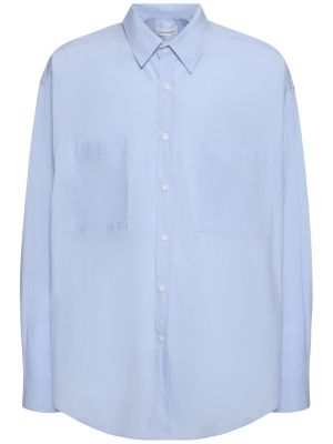 Camisa de algodón oversized The Frankie Shop azul