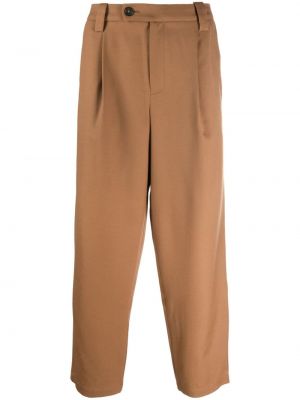 Plisované vlněné rovné kalhoty A.p.c. hnědé