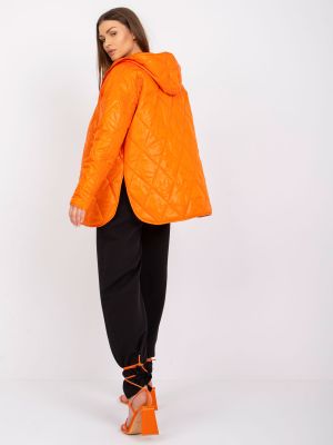 Geacă cu glugă matlasate Fashionhunters portocaliu