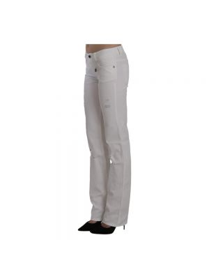Jeansy skinny slim fit bawełniane Costume National białe
