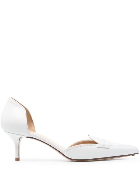 Кожени полуотворени обувки Francesco Russo бяло