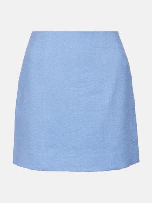 Mini falda de lino de algodón Patou azul