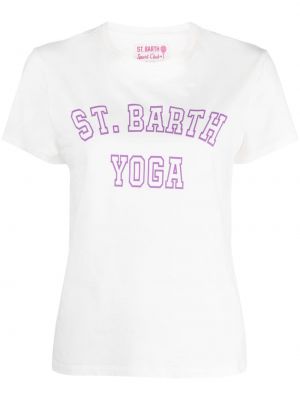 Bombažna majica z vezenjem Mc2 Saint Barth bela