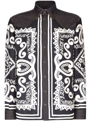 Rifľová košeľa s potlačou Dolce & Gabbana