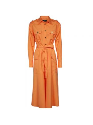 Sukienka długa Dsquared2 pomarańczowa