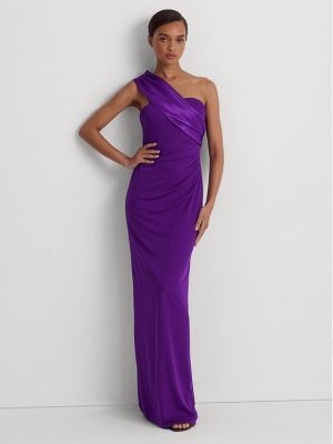 Večerna obleka Lauren Ralph Lauren vijolična