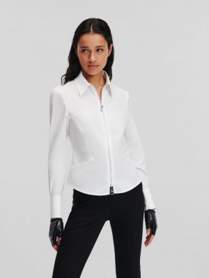 Bílá přiléhavá košile na zip Karl Lagerfeld