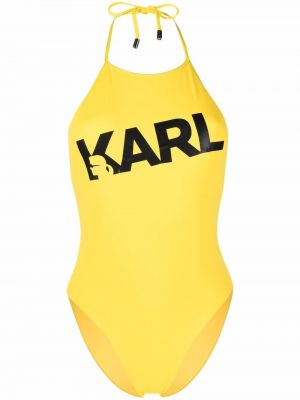 Bañador con estampado Karl Lagerfeld amarillo
