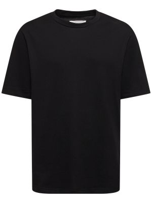 Βαμβακερή μπλούζα από ζέρσεϋ Jil Sander μαύρο