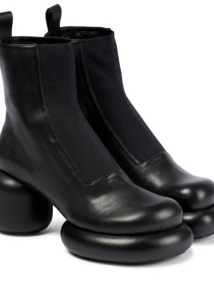 Kožené chelsea boots na platformě Jil Sander černé