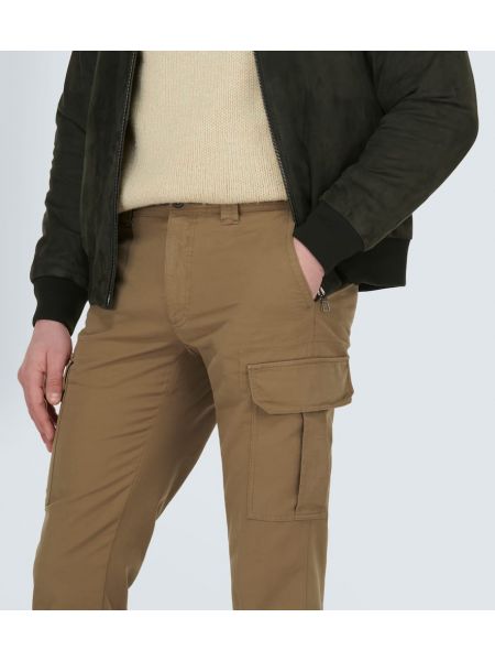Pantalon cargo en coton Incotex vert