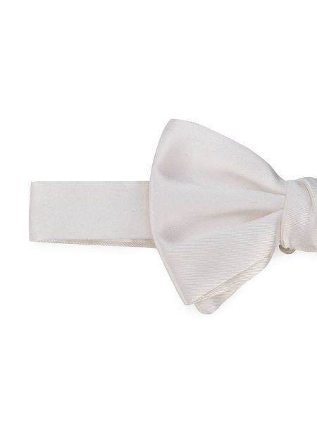 Šilkinis kaklaraištis su lankeliu Giorgio Armani balta