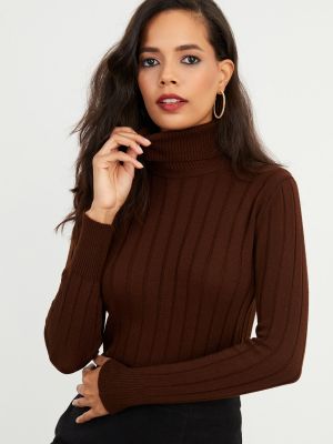 Džemperis ar augstu apkakli Cool & Sexy brūns