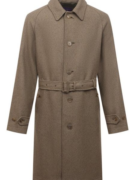 Шелковое шерстяное пальто Ralph Lauren бежевое