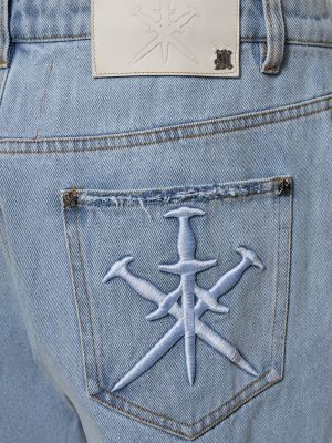 Voľné džínsy s výšivkou Unknown modrá
