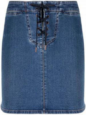 Čipkovaná šnurovacia džínsová sukňa See By Chloé modrá