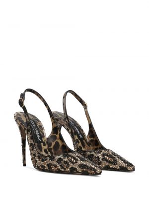 Leopardí kožené lodičky s potiskem Dolce & Gabbana