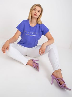 Asymetrické bavlnené tričko Fashionhunters fialová