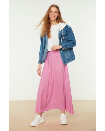 Puntíkaté vzorované sukně Trendyol - růžová