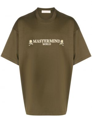 Памучна тениска с принт Mastermind World зелено
