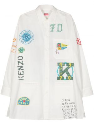 Βαμβακερό πουκάμισο Kenzo λευκό