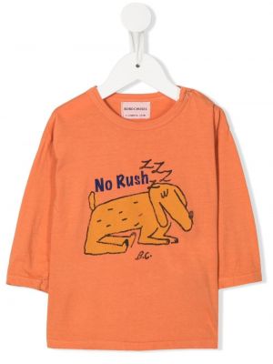 T-shirt con stampa a maniche lunghe Bobo Choses arancione