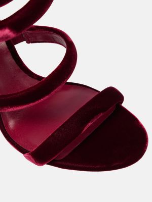 Zamatové sandále René Caovilla červená