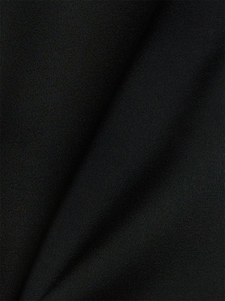 Satynowa sukienka długa z krepy Saint Laurent czarna