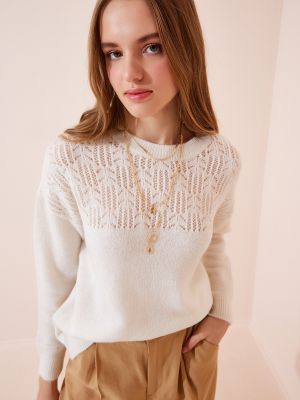 Sweter Happiness İstanbul - Beżowy