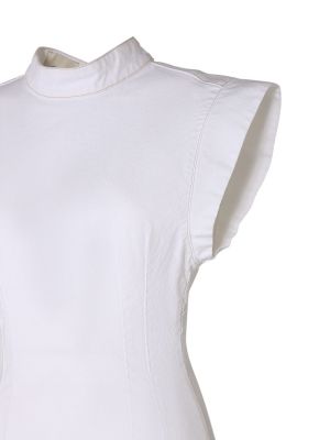 Bombažna mini obleka Isabel Marant bela