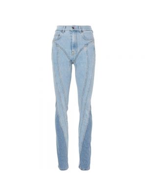 Niebieskie jeansy skinny Mugler