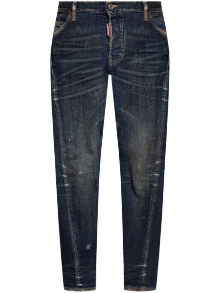 Jeans skinny effet usé en coton Dsquared2 bleu