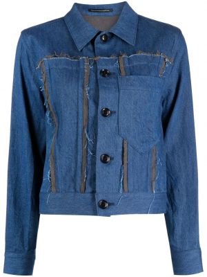 Distressed jeansjacke aus baumwoll Y's blau