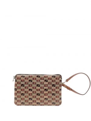 Lær clutch Moreau brun