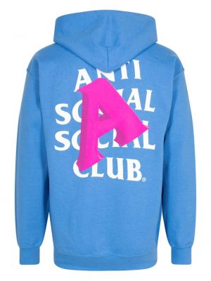 Bluza z kapturem na zamek Anti Social Social Club niebieska