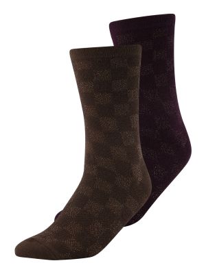Čarape s melange uzorkom Becksöndergaard smeđa