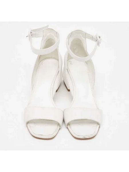 Sandały trekkingowe skórzane Hermès Vintage białe