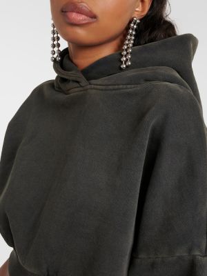 Βαμβακερός fleece φούτερ με κουκούλα Entire Studios μαύρο