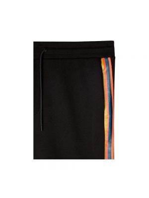 Pantalones de chándal de algodón a rayas con estampado Paul Smith negro