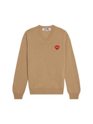 Пуловер с v-образным вырезом с сердечками Comme Des Garçons